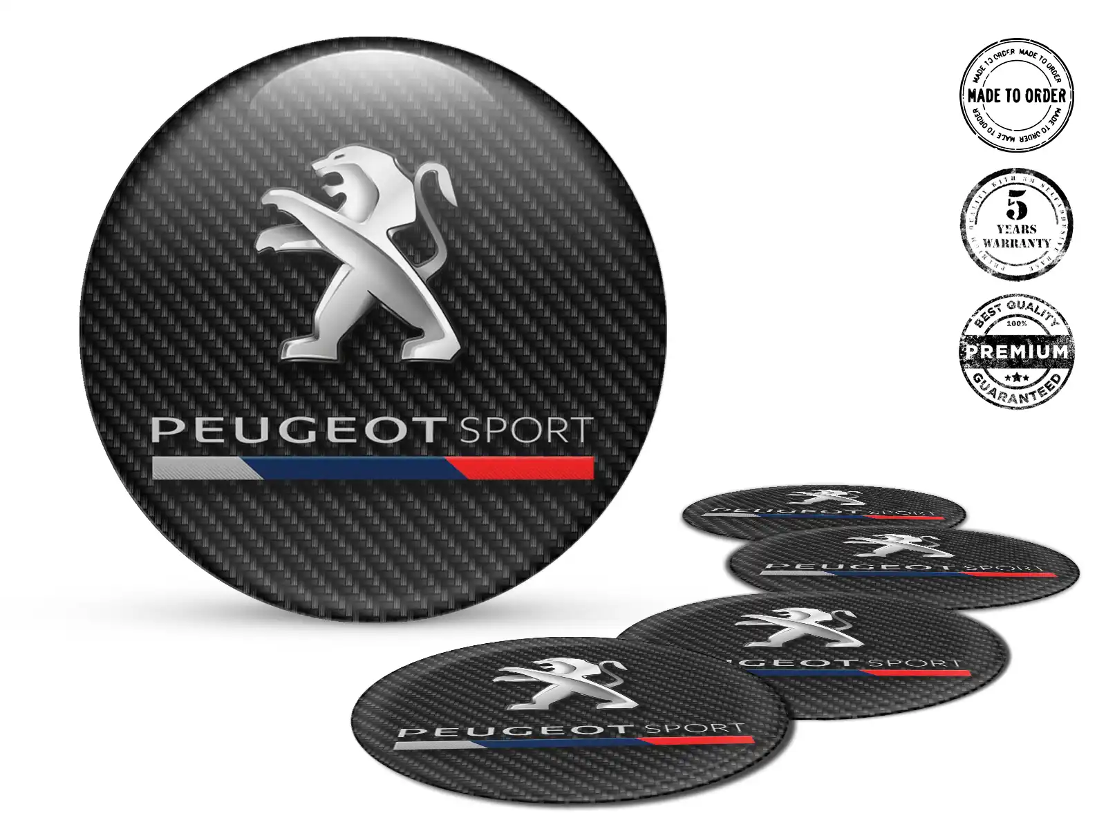 Peugeot Aufkleber auf Rädern Premium Dome Labels